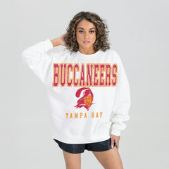 Tampa Bay Buccaneers  Gameday Couture Women's Classic Sunday Drives Oversized Premium Fleece Pullover Sweatshirt