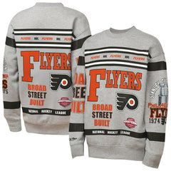 Philadelphia Flyers Mitchell & Ness Youth Allover Print Fleece Crewneck Sweatshirt Discount