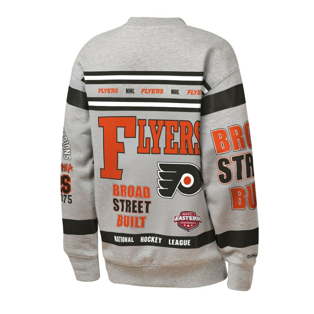 Philadelphia Flyers Mitchell & Ness Youth Allover Print Fleece Crewneck Sweatshirt Discount