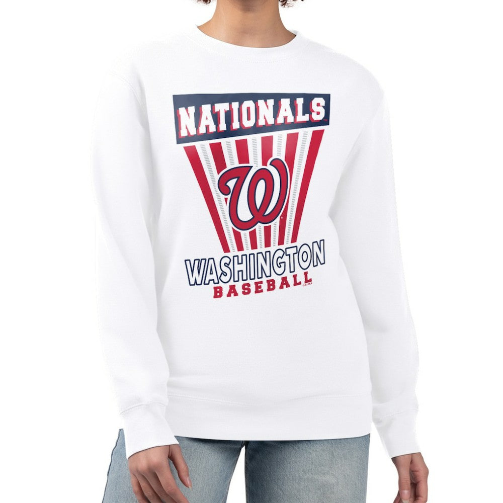 Washington Nationals Starter Women's Poster Print Team Fleece Pullover Sweatshirt | MLB New