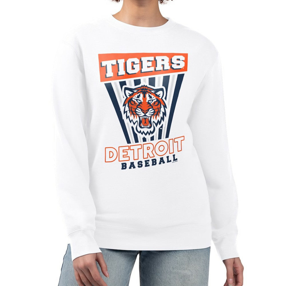 Detroit Tigers Starter Women's Poster Print Team Fleece Pullover Sweatshirt | MLB Sale
