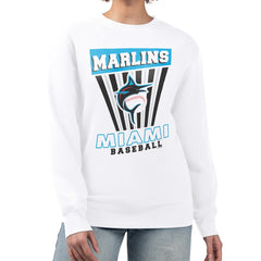 Miami Marlins Starter Women's Poster Print Team Fleece Pullover Sweatshirt | MLB US