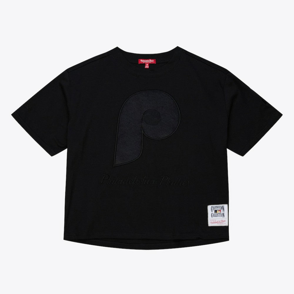 Philadelphia Phillies Mitchell & Ness Women's Cooperstown Collection Phantom Cropped T-Shirt | MLB US