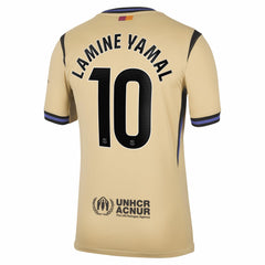 Lamine Yamal Barcelona 2025/26 Away Stadium Replica Jersey Gold - Nike