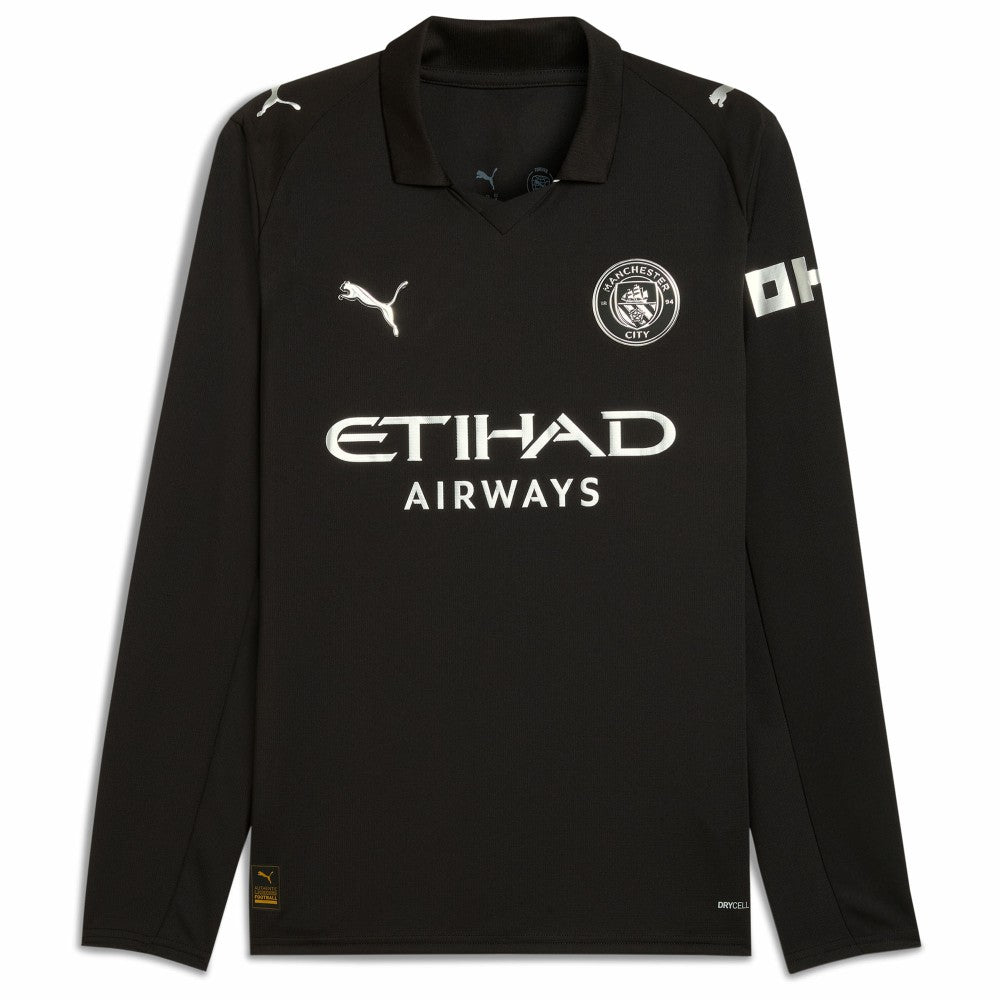 Phil Foden Manchester City Away 2025/26 Replica Long Sleeve Player Jersey Black - Puma