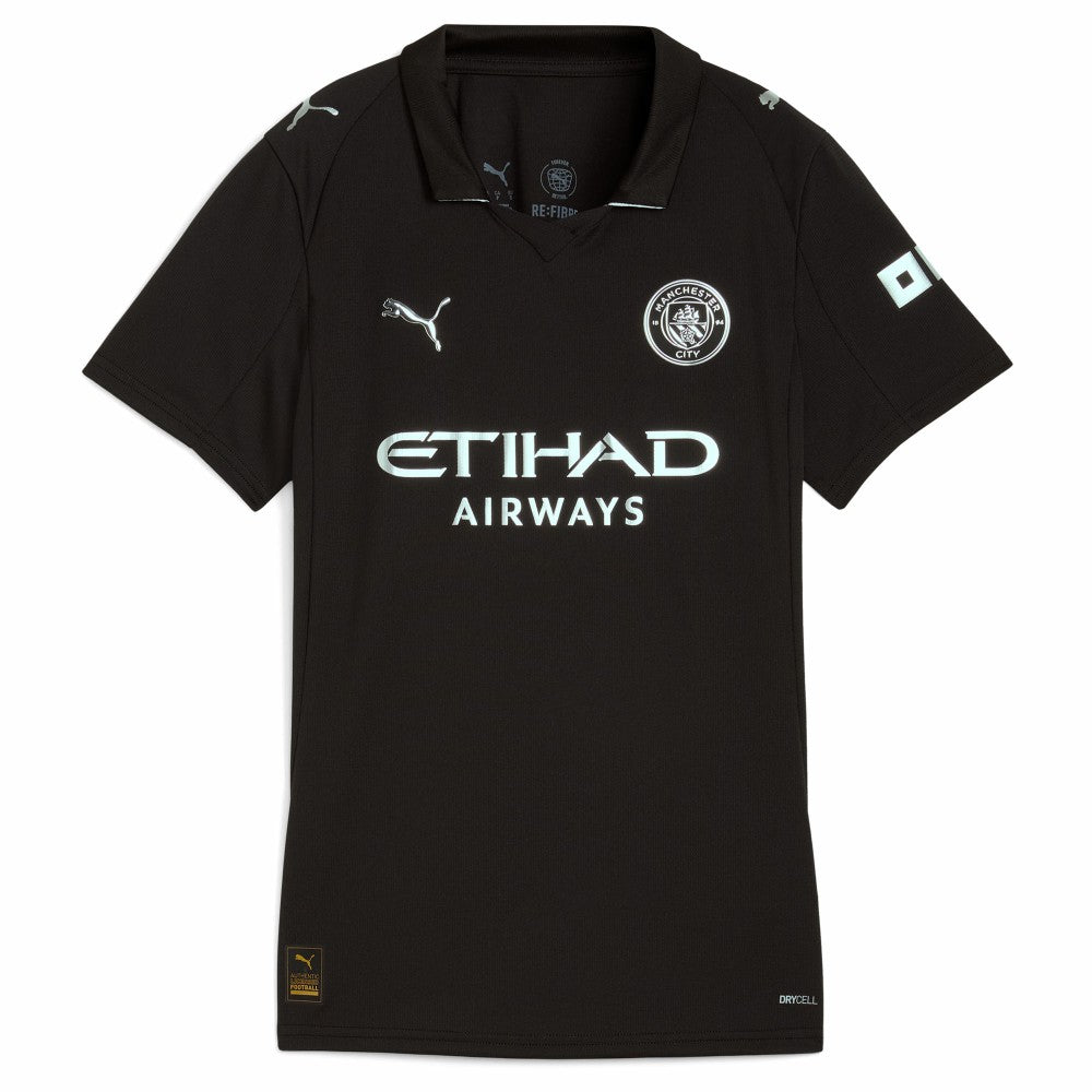 Erling Haaland Manchester City Women's 2025/26 Away Replica Player Jersey Black - Puma