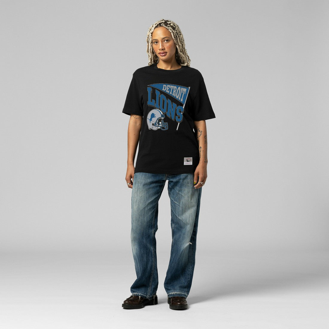 Detroit Lions Mitchell & Ness Women's Team Dynamic Boyfriend T-Shirt