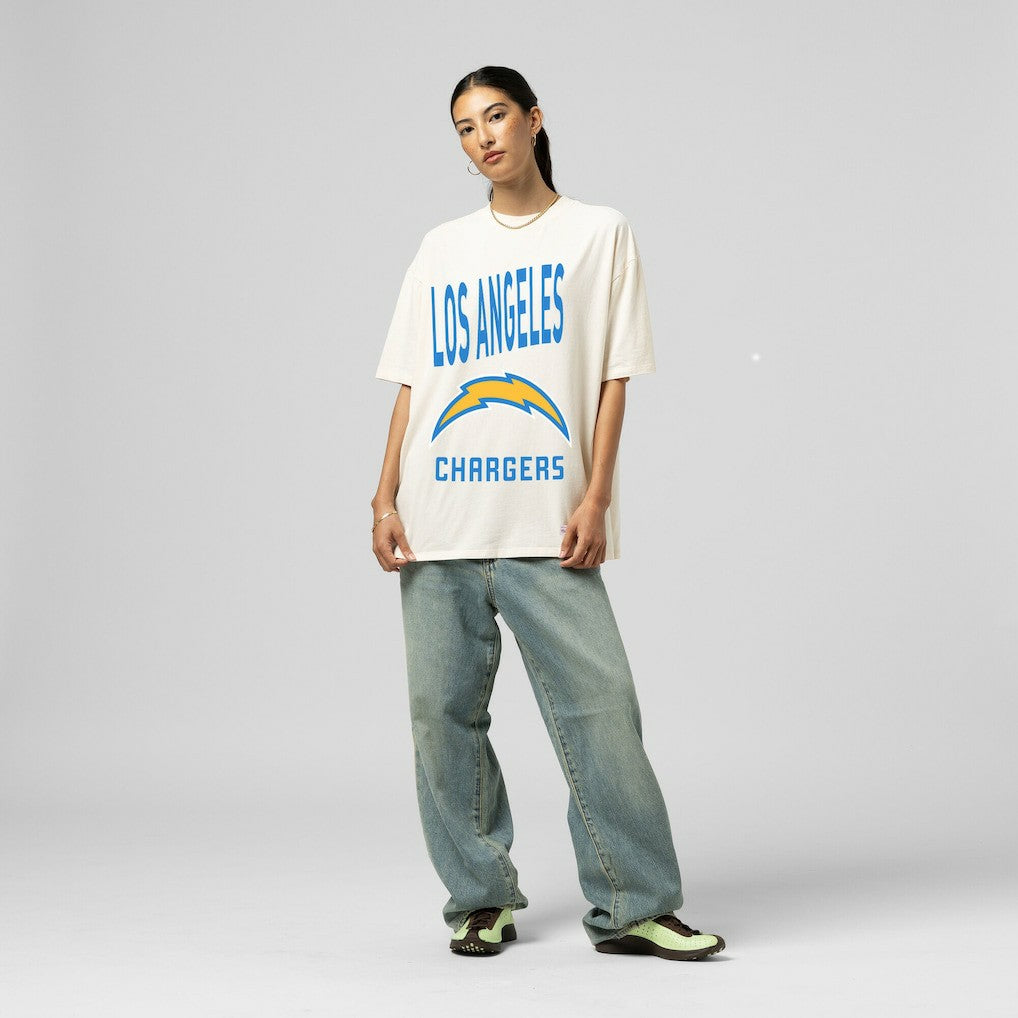 Los Angeles Chargers Mitchell & Ness Women's Logo Rise Boyfriend T-Shirt