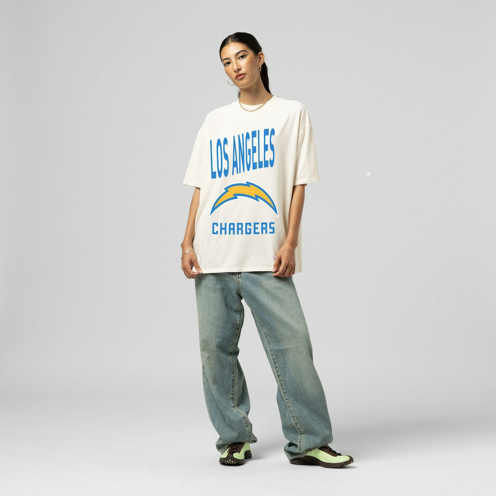 Los Angeles Chargers Mitchell & Ness Women's Logo Rise Boyfriend T-Shirt