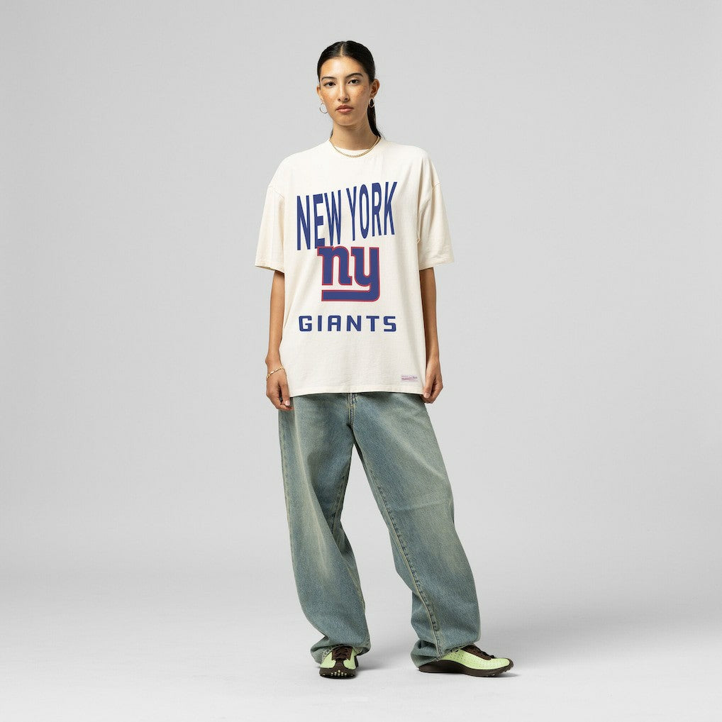 New York Giants Mitchell & Ness Women's Logo Rise Boyfriend T-Shirt
