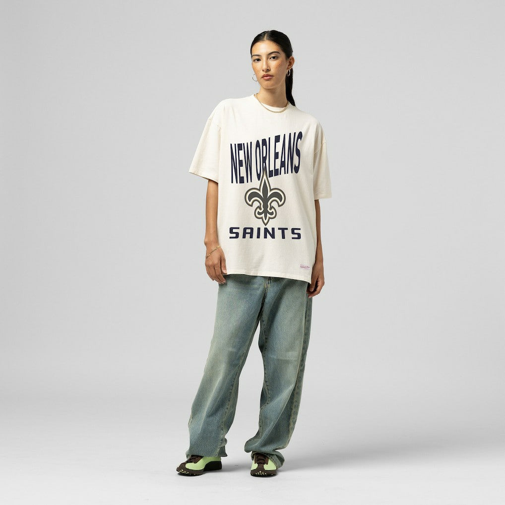 New Orleans Saints Mitchell & Ness Women's Logo Rise Boyfriend T-Shirt