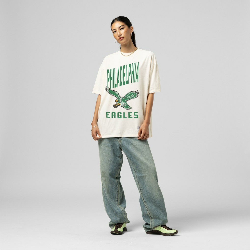 Philadelphia Eagles Mitchell & Ness Women's Logo Rise Boyfriend T-Shirt