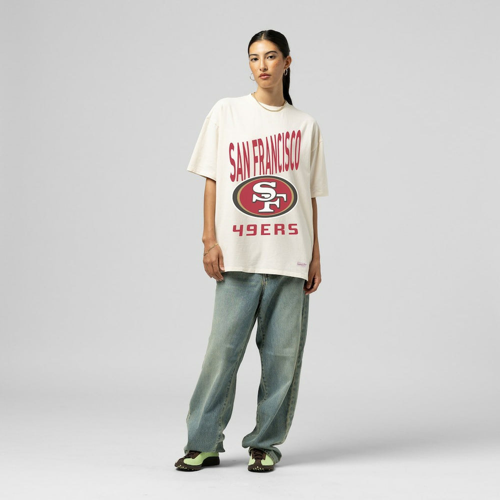 San Francisco 49ers Mitchell & Ness Women's Logo Rise Boyfriend T-Shirt