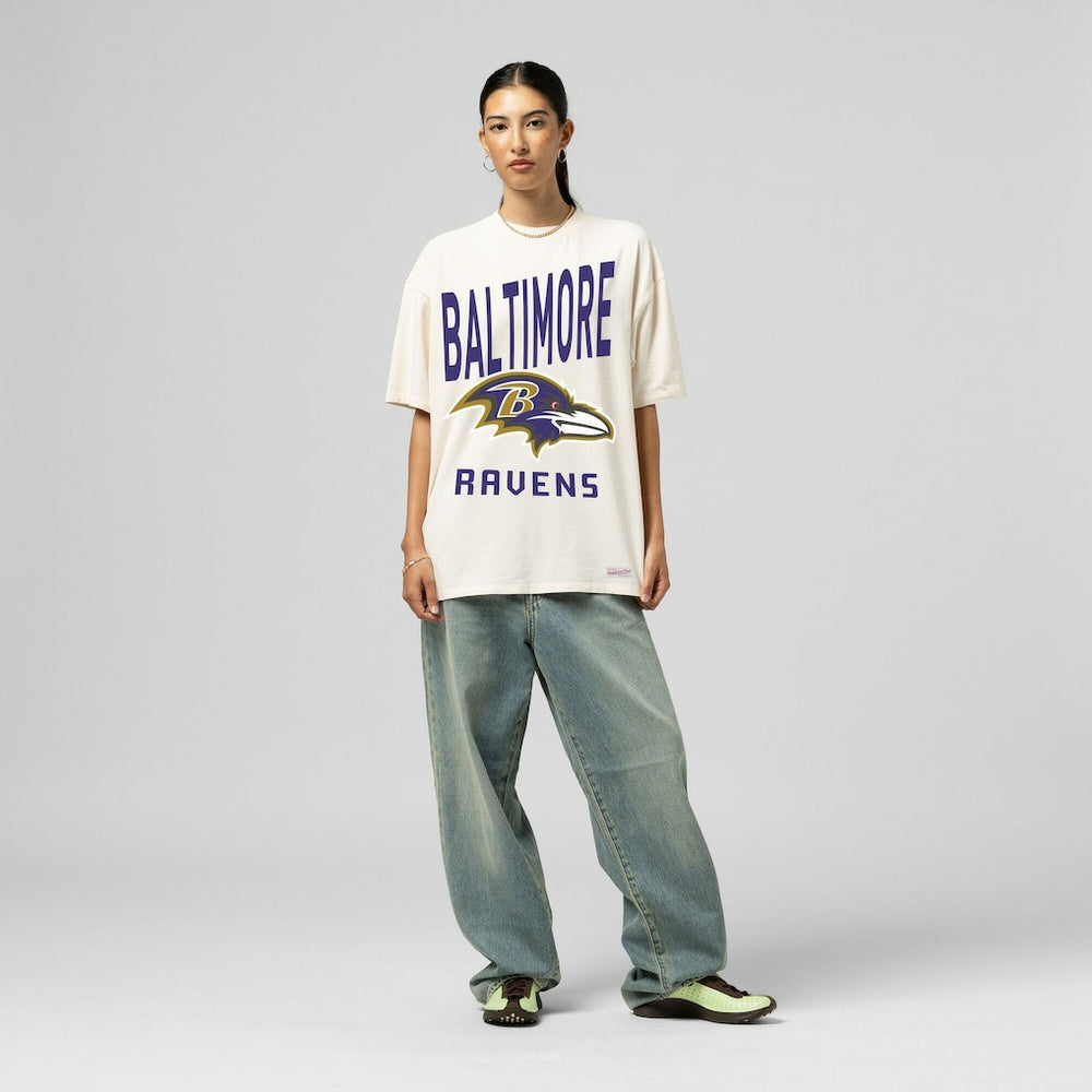 Baltimore Ravens Mitchell & Ness Women's Logo Rise Boyfriend T-Shirt