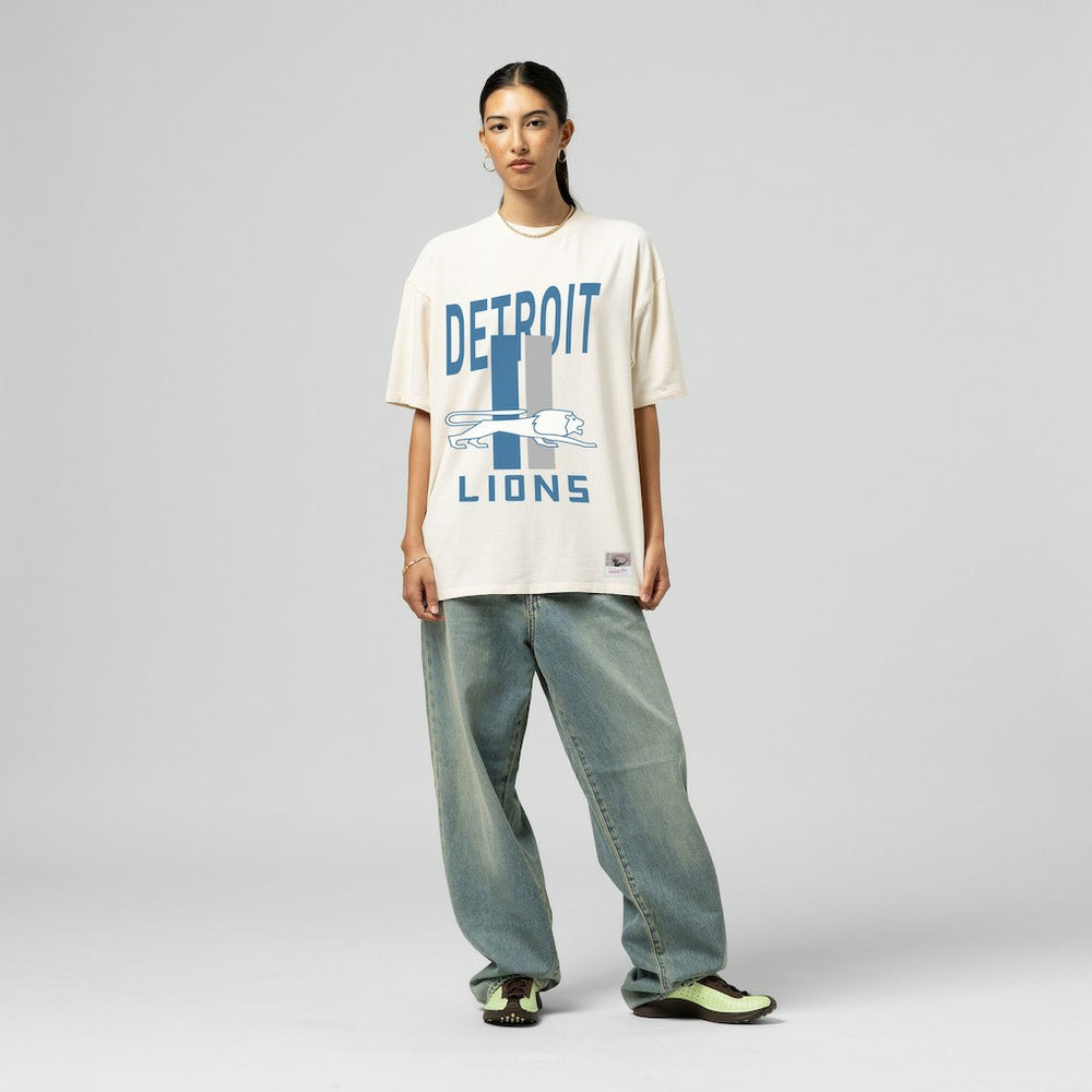 Detroit Lions Mitchell & Ness Women's Logo Rise Boyfriend T-Shirt