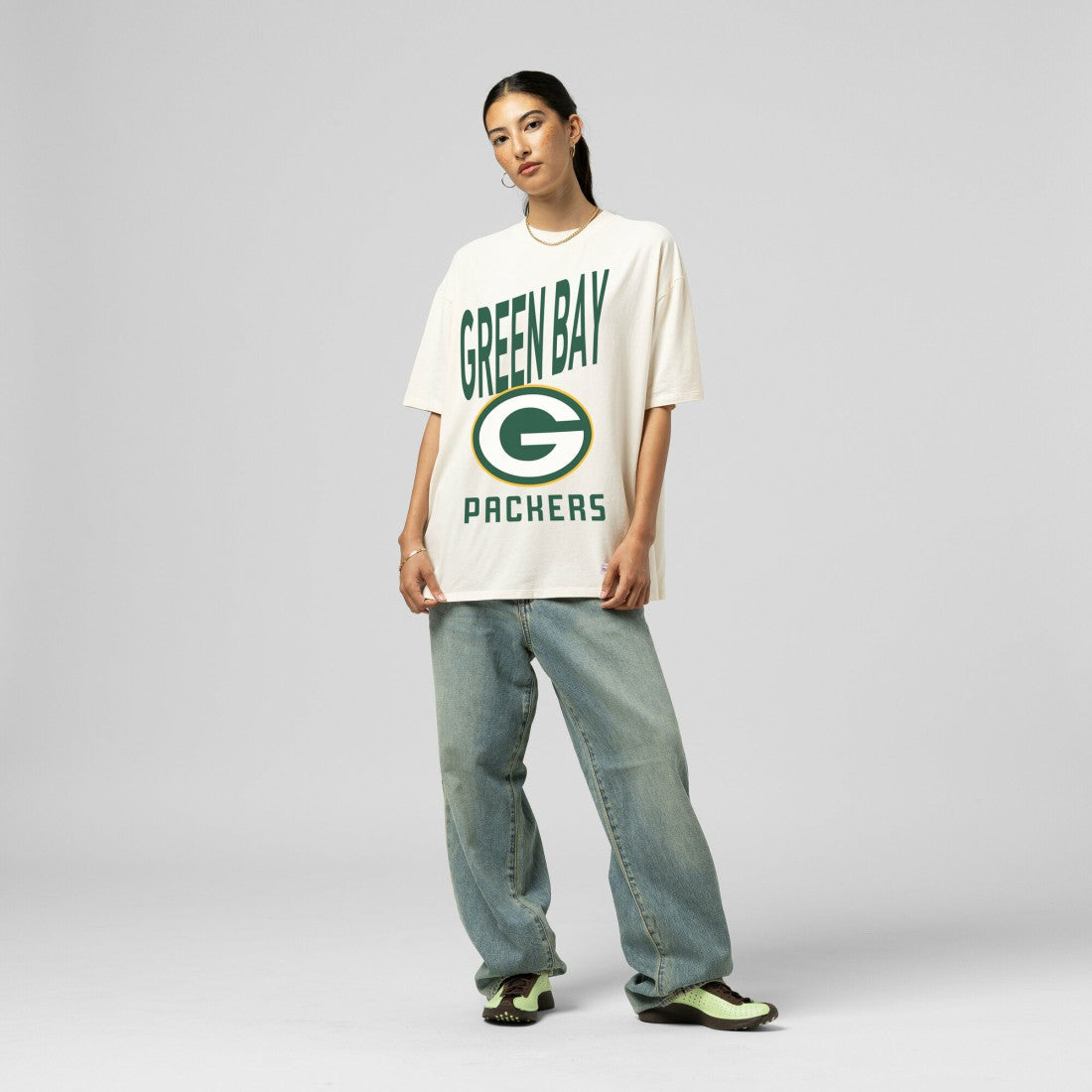 Green Bay Packers Mitchell & Ness Women's Logo Rise Boyfriend T-Shirt