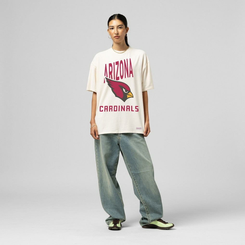 Arizona Cardinals Mitchell & Ness Women's Logo Rise Boyfriend T-Shirt