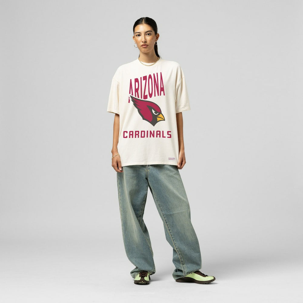 Arizona Cardinals Mitchell & Ness Women's Logo Rise Boyfriend T-Shirt