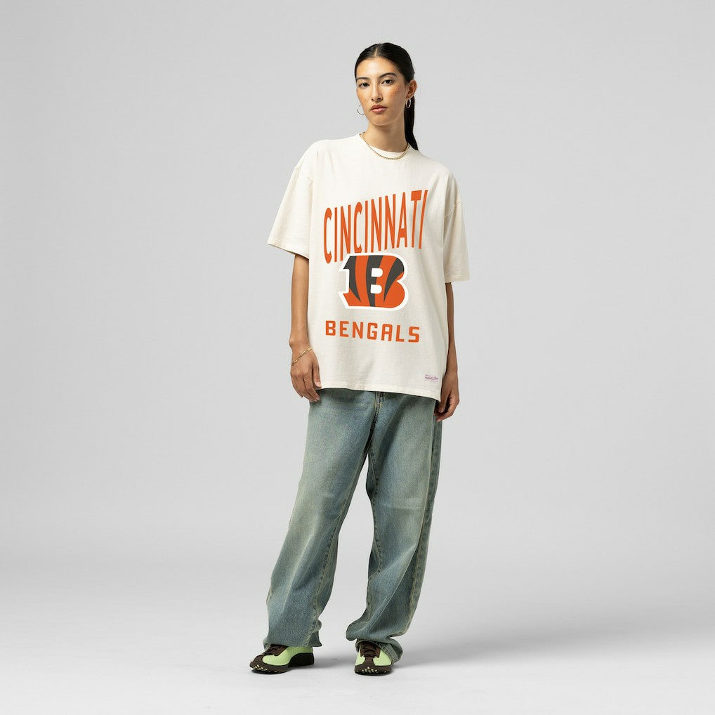 Cincinnati Bengals Mitchell & Ness Women's Logo Rise Boyfriend T-Shirt