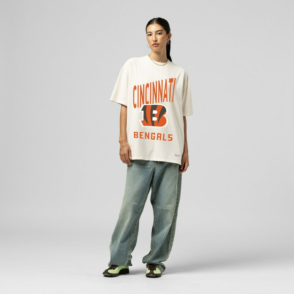 Cincinnati Bengals Mitchell & Ness Women's Logo Rise Boyfriend T-Shirt
