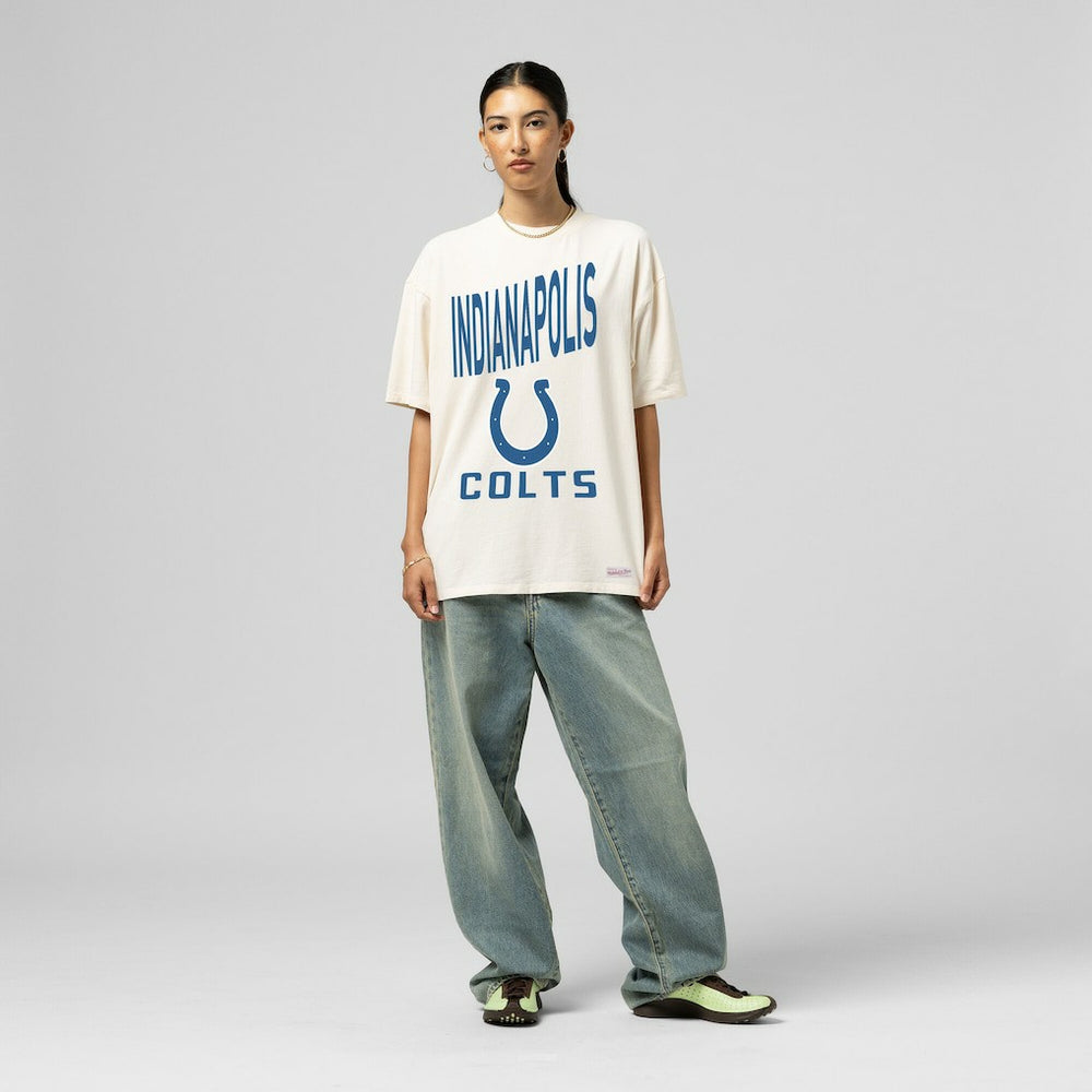Indianapolis Colts Mitchell & Ness Women's Logo Rise Boyfriend T-Shirt