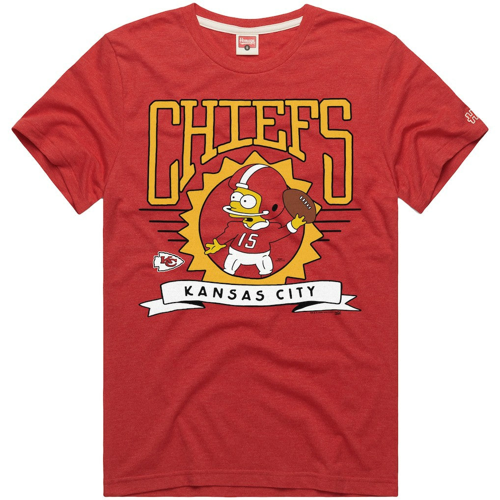 Kansas City Chiefs  Homage x The Simpsons Unisex Tri-Blend T-Shirt