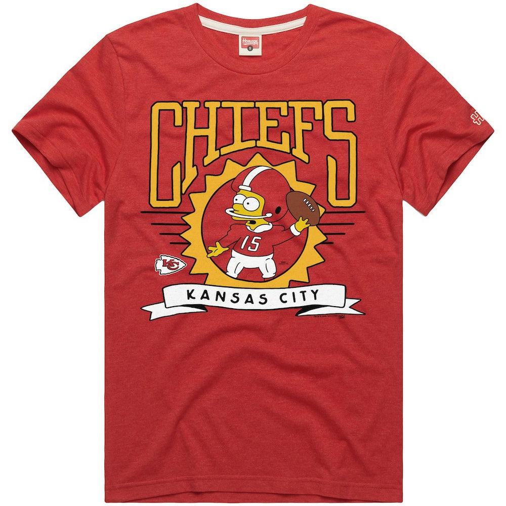 Kansas City Chiefs  Homage x The Simpsons Unisex Tri-Blend T-Shirt