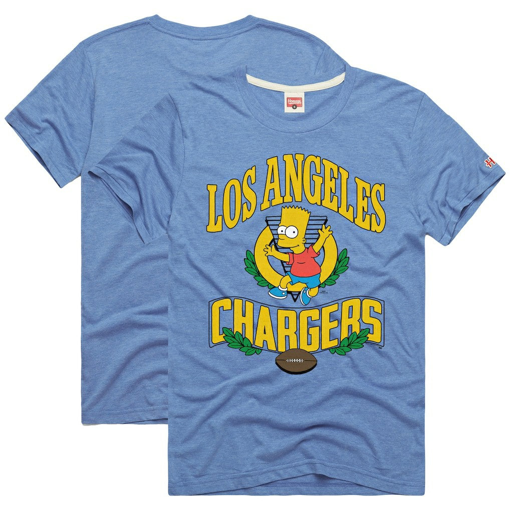 Los Angeles Chargers  Homage x The Simpsons Unisex Tri-Blend T-Shirt