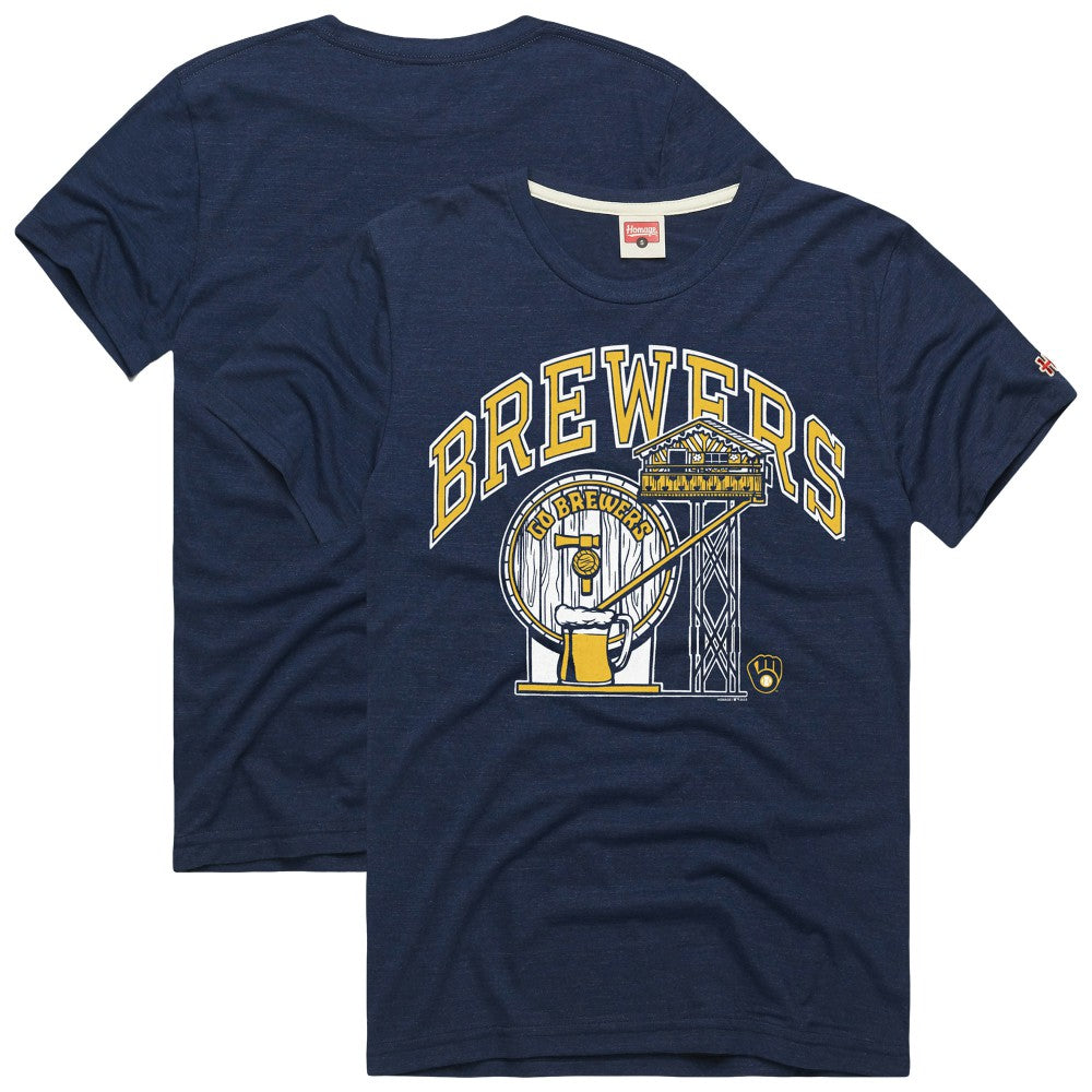 Milwaukee Brewers Homage Hyper Local Refresh Tri-Blend T-Shirt | MLB Online