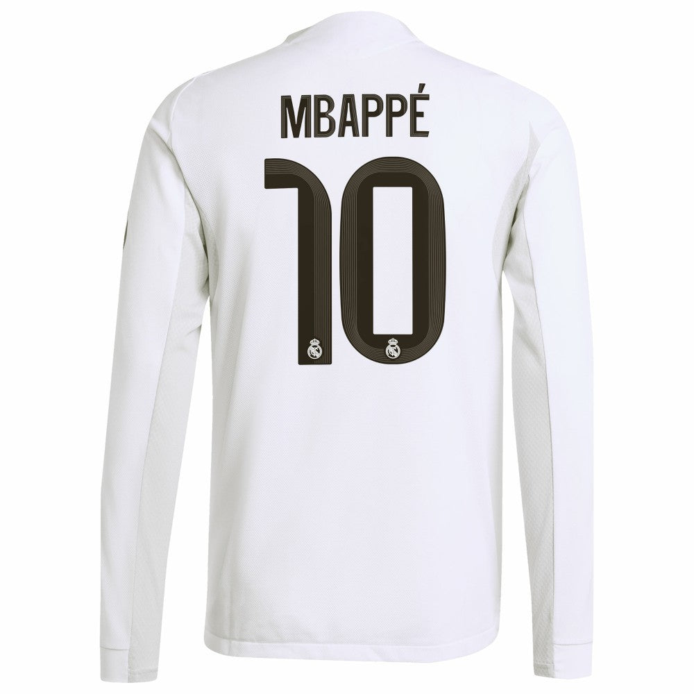Kylian Mbappé Real Madrid 2025/26 Home Long Sleeve Player Jersey White - Adidas