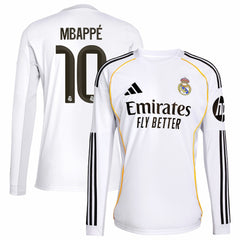 Kylian Mbappé Real Madrid 2025/26 Home Replica Player Jersey White - Adidas