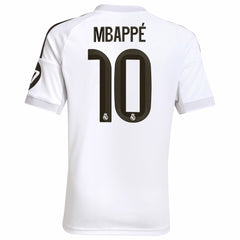 Kylian Mbappé Real Madrid Youth 2025/26 Home Replica Player Jersey White - Adidas