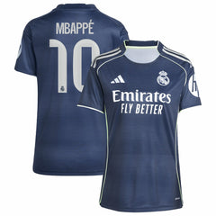 Kylian Mbappé Real Madrid Women's 2025/26 Away Replica Player Jersey Blue - Adidas