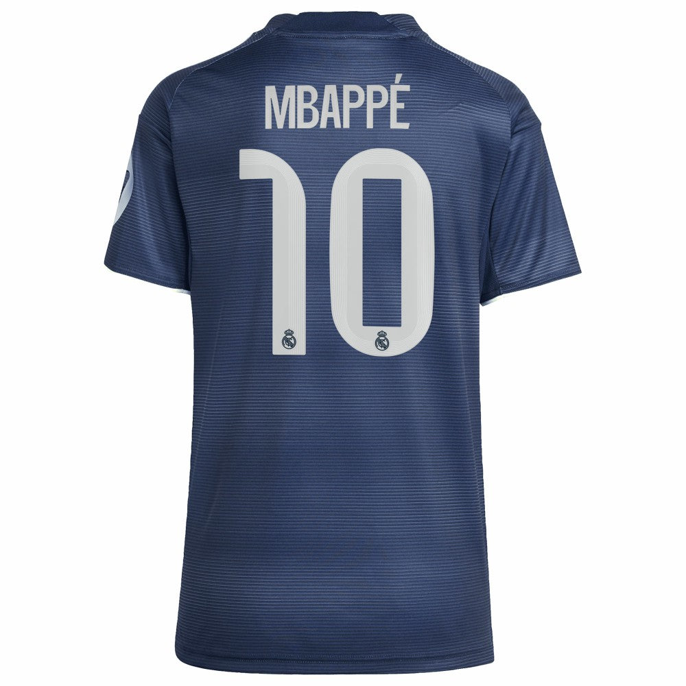 Kylian Mbappé Real Madrid Women's 2025/26 Away Replica Player Jersey Blue - Adidas