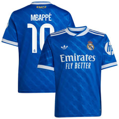 Kylian Mbappé Real Madrid Youth 2025/26 Third Replica Player Jersey Blue - Adidas