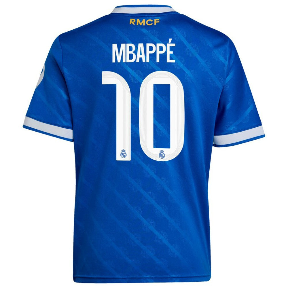 Kylian Mbappé Real Madrid Youth 2025/26 Third Replica Player Jersey Blue - Adidas