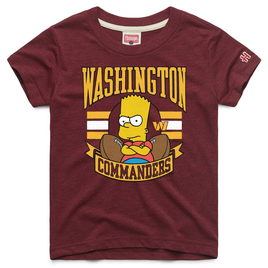 Washington Commanders  Homage x The Simpsons Youth Tri-Blend T-Shirt
