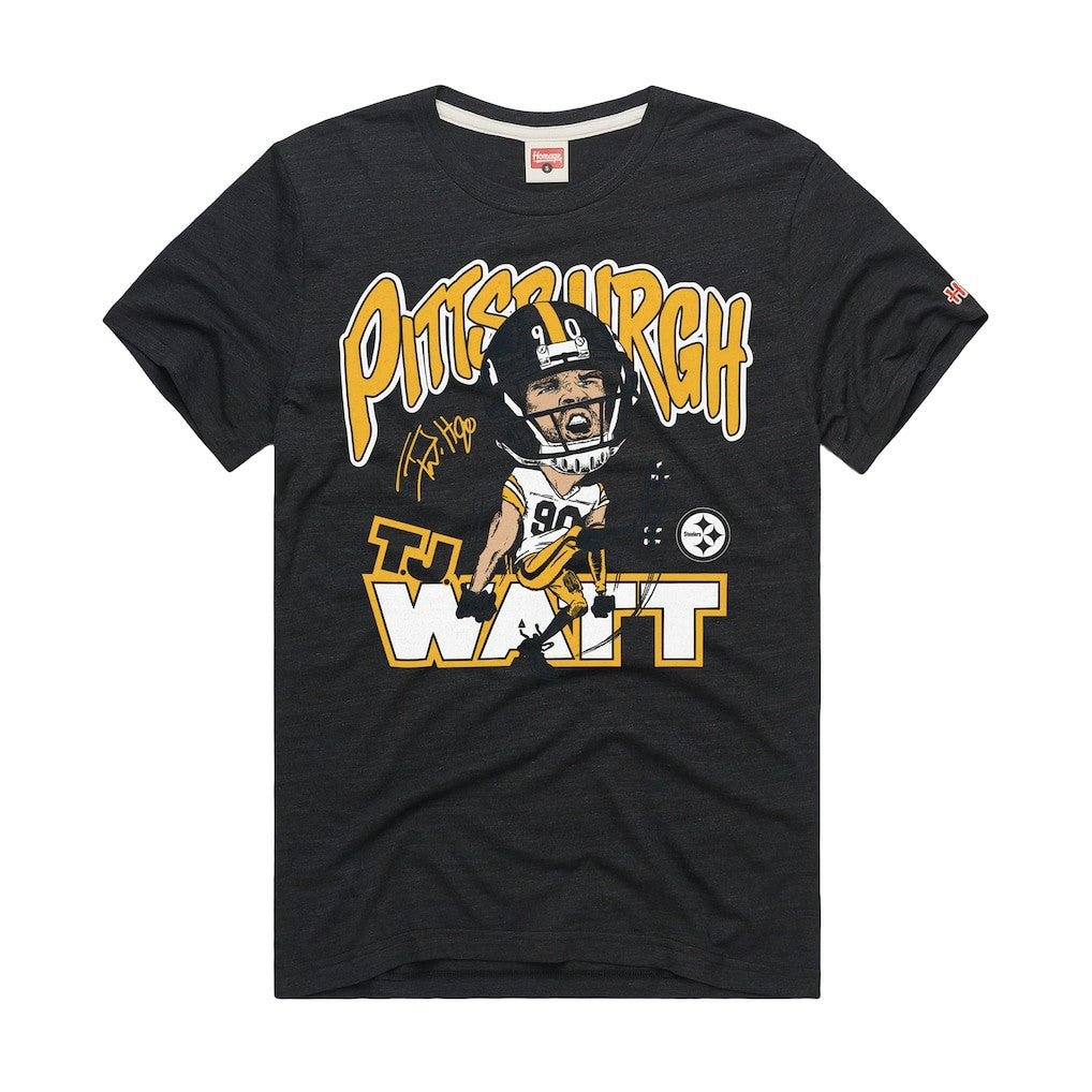 Pittsburgh Steelers  T.J. Watt  Homage Unisex Caricature Player Graphic Tri-Blend T-Shirt