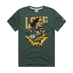 Green Bay Packers  Jordan Love  Homage Unisex Caricature Player Graphic Tri-Blend T-Shirt