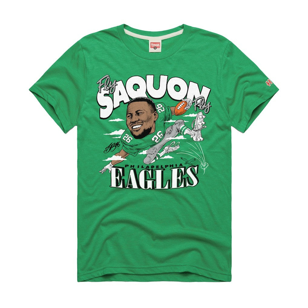 Philadelphia Eagles  Saquon Barkley  Homage Unisex Caricature Player Graphic Tri-Blend T-Shirt