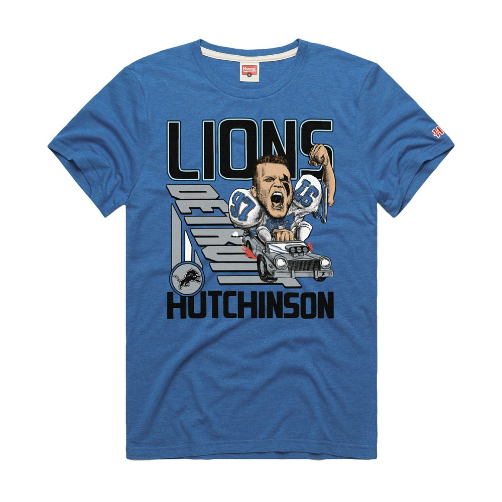 Detroit Lions  Aidan Hutchinson  Homage Unisex Caricature Player Graphic Tri-Blend T-Shirt