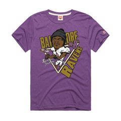 Baltimore Ravens  Lamar Jackson  Homage Unisex Caricature Player Graphic Tri-Blend T-Shirt