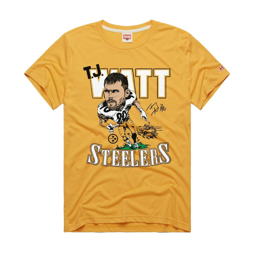Pittsburgh Steelers  T.J. Watt  Homage Unisex Caricature Player Graphic Tri-Blend T-Shirt