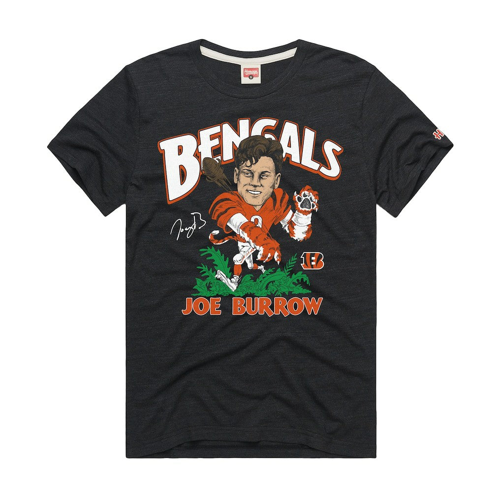 Cincinnati Bengals  Joe Burrow  Homage Unisex Caricature Player Graphic Tri-Blend T-Shirt
