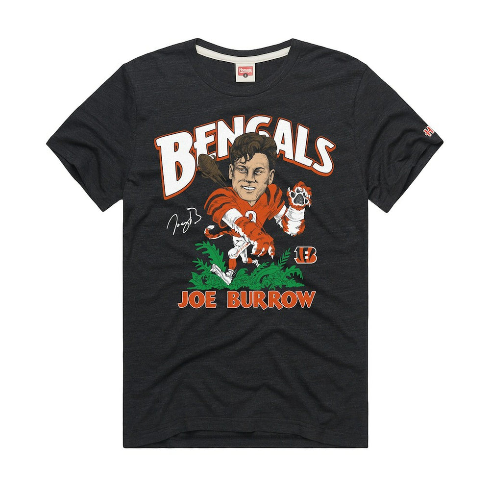 Cincinnati Bengals  Joe Burrow  Homage Unisex Caricature Player Graphic Tri-Blend T-Shirt