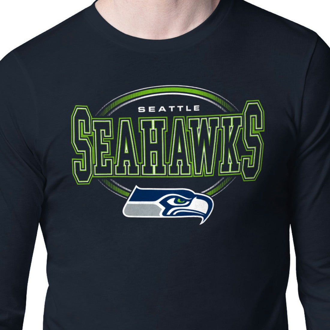 Seattle Seahawks  Starter Team Track Graphic Long Sleeve T-Shirt