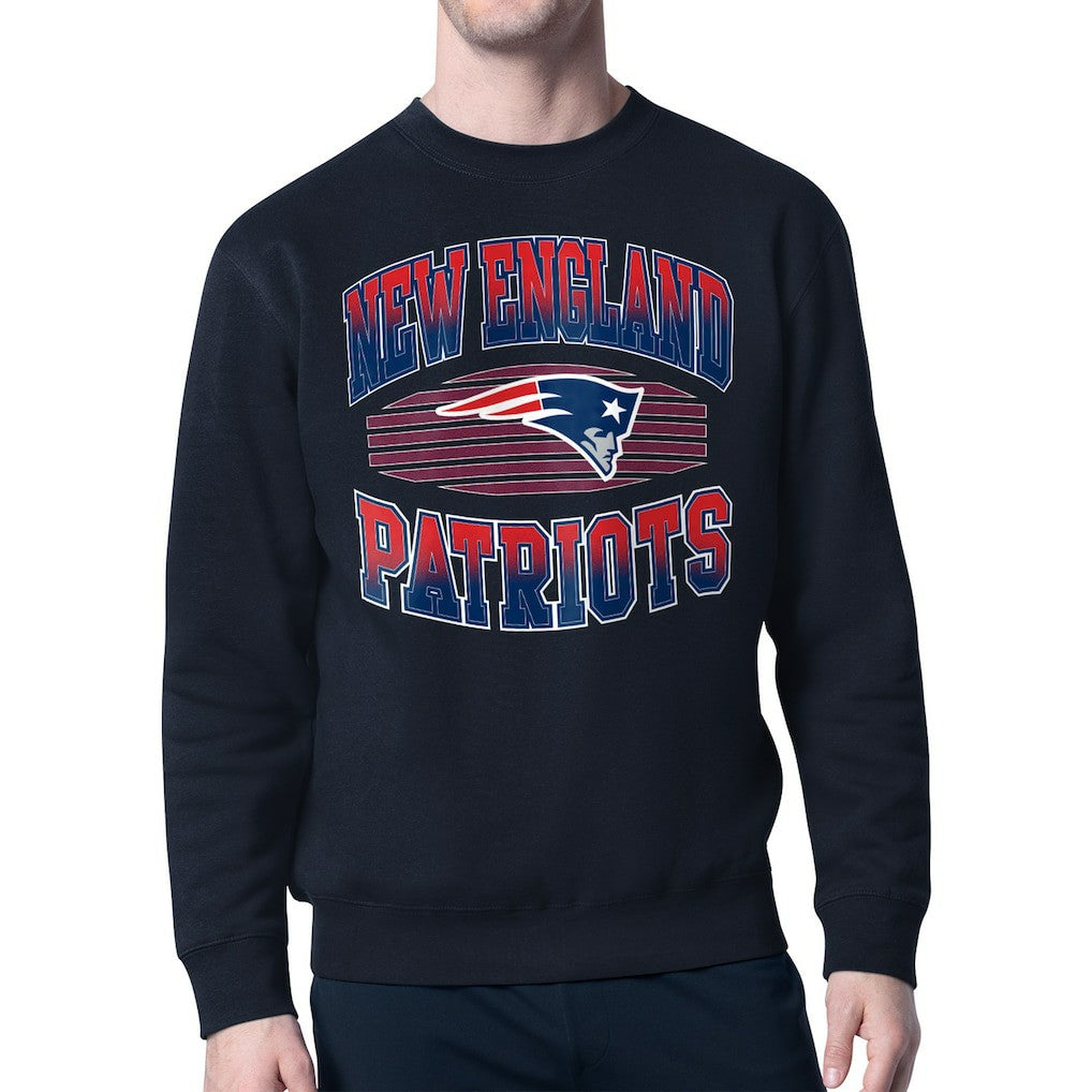 New England Patriots  Starter Team Grit Graphic Fleece Pullover Sweatshirt