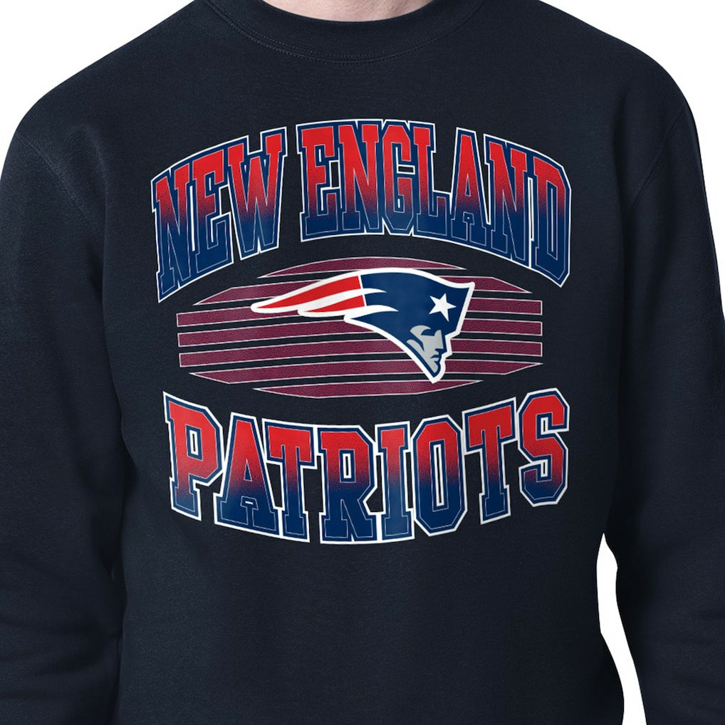 New England Patriots  Starter Team Grit Graphic Fleece Pullover Sweatshirt