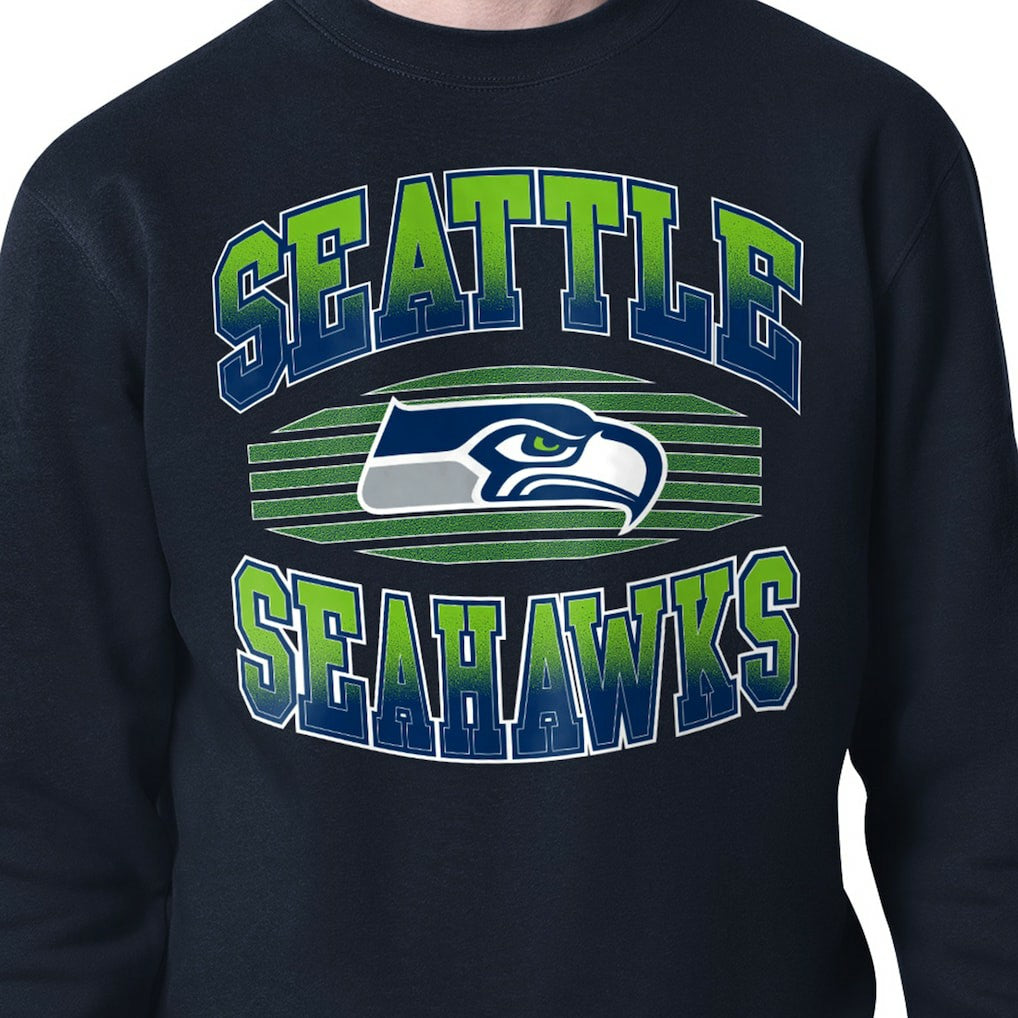 Seattle Seahawks  Starter Team Grit Graphic Fleece Pullover Sweatshirt