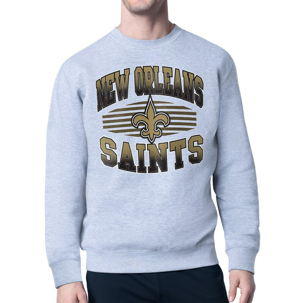 New Orleans Saints  Starter Team Grit Graphic Fleece Pullover Sweatshirt